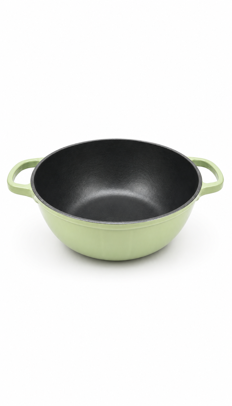 7.4 QT Pumpkin Shaped Cast Iron Dutch Oven with Enameled Exterior